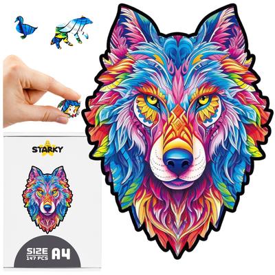 Eco Wooden Wolf Puzzle Animal Puzzle 147 Pieces Father's Day