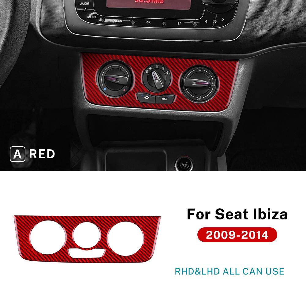 Real Soft Carbon Fiber Sticker LHD RHD Car Central Control AC Frame Panel Trim For Seat Ibiza 2009 2010 2011 2012 2013 2014
