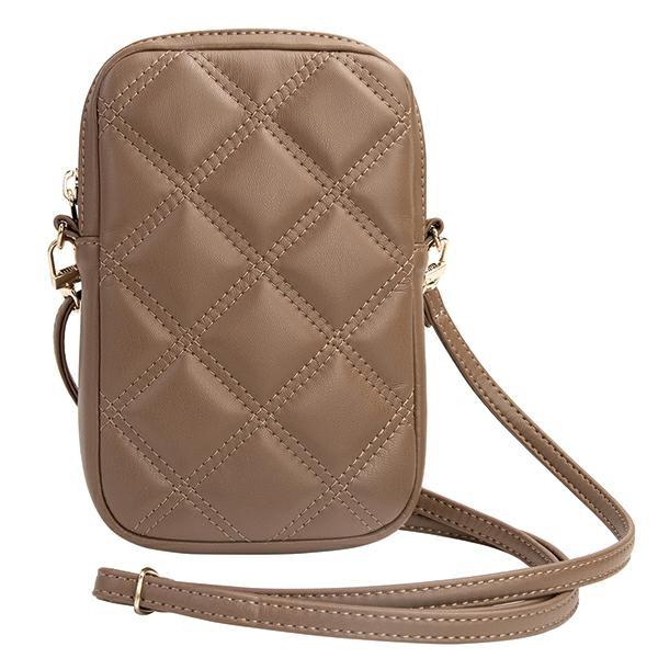 Guess Zip Quilted 4G Brown Handbag