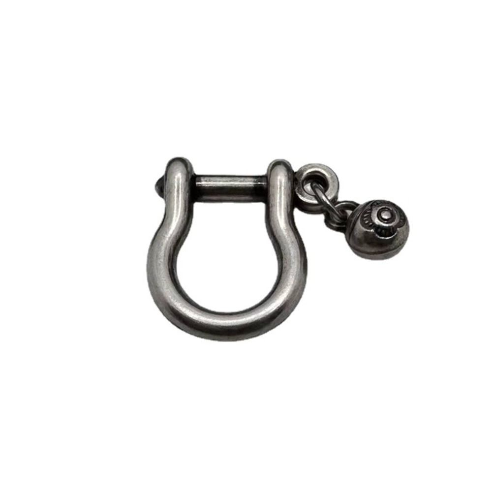 1piece Solid Brass Carabiner D Bow Staples Shackle Fob Key Ring Keychain Hook Screw Joint Connector Buckle