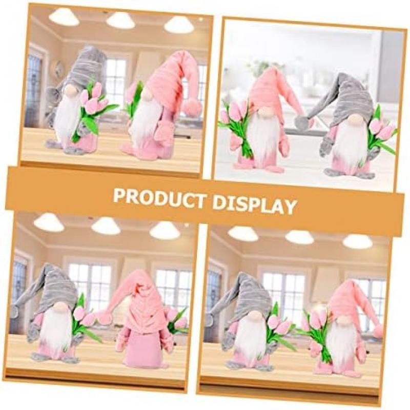 Amosfun 2 Pack Dwarf Dolls Cute Gnome Plush Toys Soft Stuffed Animals Desktop Decor Gift for Birthday Party