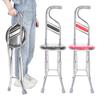 Folding Walking Hand Stick Stool Elderly Stainless Steel Four Leg Thickening Walking Cane