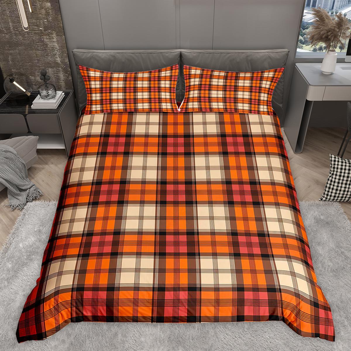 

Comforter Homewish Geometric Checkered Colorful Grid Patchwork Bed Set Modern Abstract Art Set Comforter (quilt)-EU Single(135*200cm)3pcs