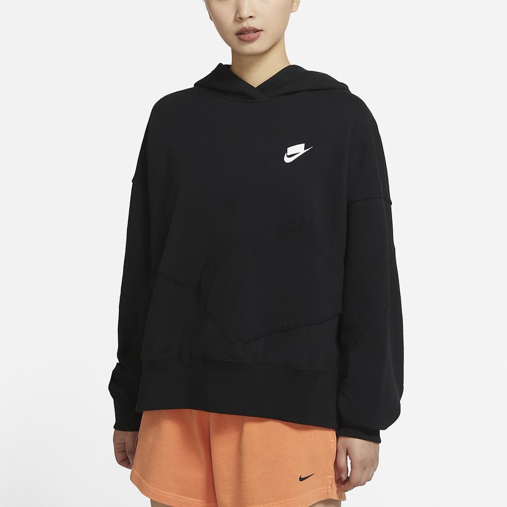 Nike Irregular Pocket Loose-Fit Hoodie Women Tops Black DC5281-010