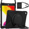 Shockproof Silicone Case with Stand Holder, Hand Strap & Adsorbed Pencil Slot case for iPad 10.2 (2019/2020/2021) Bulk