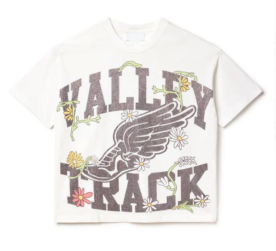 T-shirt Oversize Streetwear Retrò Americana con Stampa Scura e Effetto Usurato