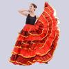 720 Degree Woman Spanish Flamenco Skirt Polyester Satin Smooth Big Swing Carnival Party Ballroom Belly Dance Costumes Dress
