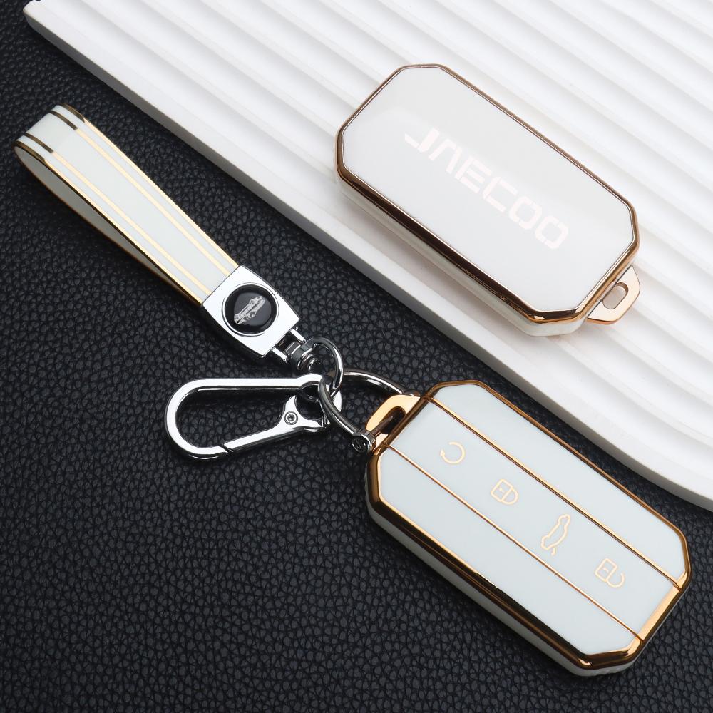 Soft TPU Car Key Case Full Cover for Chery Jaecoo J5 5 2025 2026 Protection Key Bag Housing Holder Keychain Car Accessories