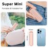 Portable Mini Handheld Fan Folding Hand Fan 2000mAh USB Rechargeable Portable Foldable Small Pocket Fan with Lighting and Stand