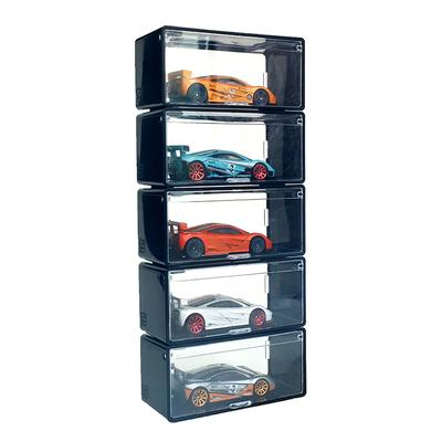 1 Stück Transparente, staubdichte, stapelbare Aufbewahrungsbox ohne Auto, Druckguss-Modellauto-Displaybox, Kinder-Legierungsautomodell-Aufbewahrungsbox