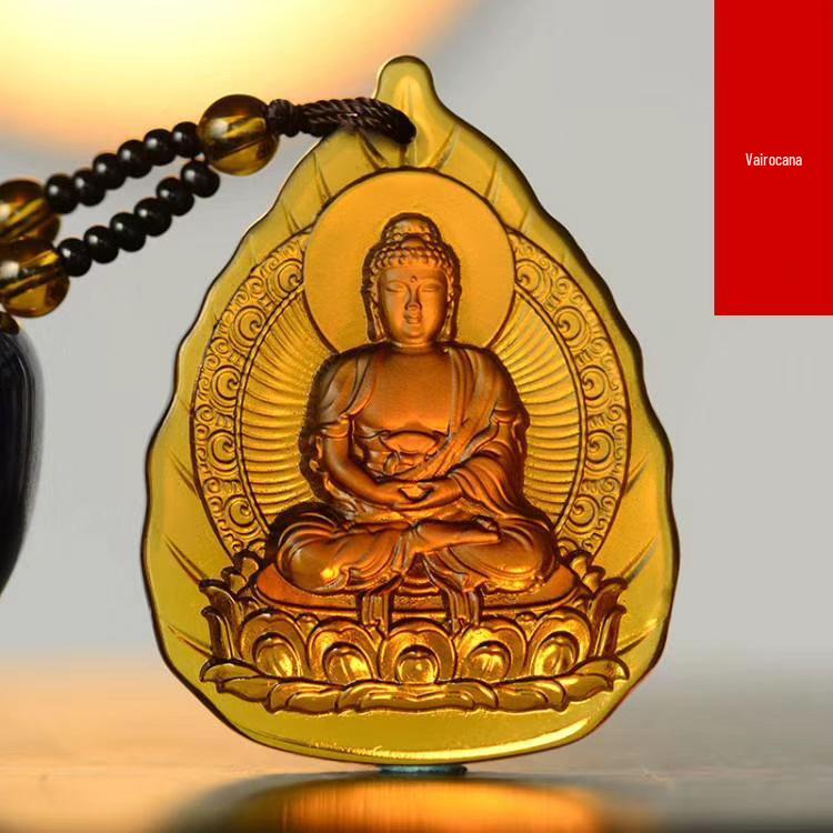 Glazed Pendant: Eight Guardian Deities, Zodiac Birth Buddha, Thousand-Hand Guanyin, Manjushri Bodhisattva Necklace