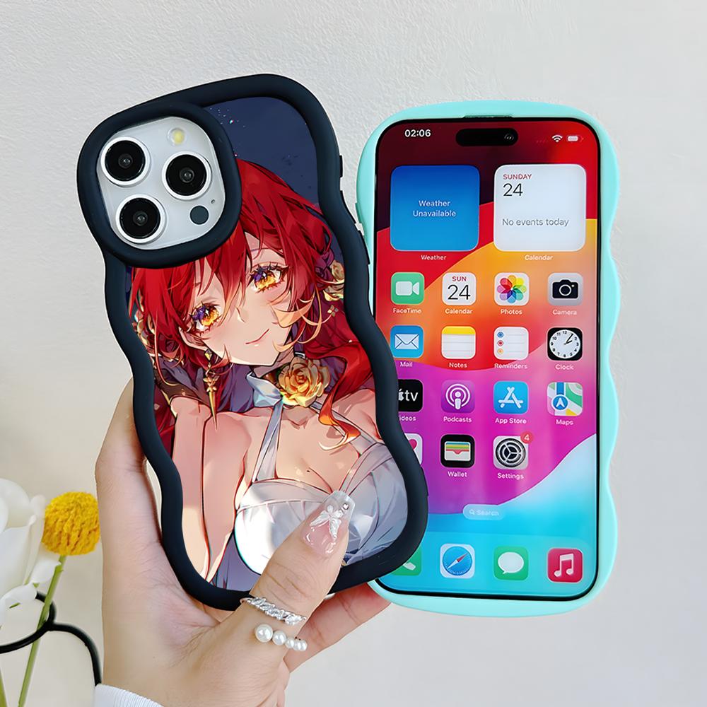 HSR Himeko Coque de téléphone portable en TPU à bord ondulé pour iPhone 17 16 15 14 13 12 11 Air Pro Max Plus Coque colorée