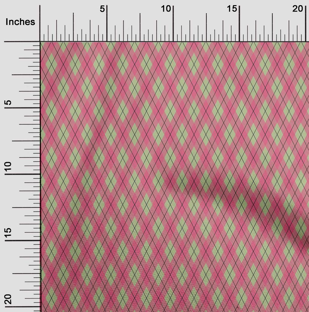 oneOone Cotton Flex Black Fabric Argyle Check Diy Clothing Quilting Fabric Print Fabric By Yard 40 Inches
