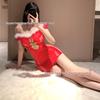 Red Mesh Christmas-Style Lingerie Pajamas