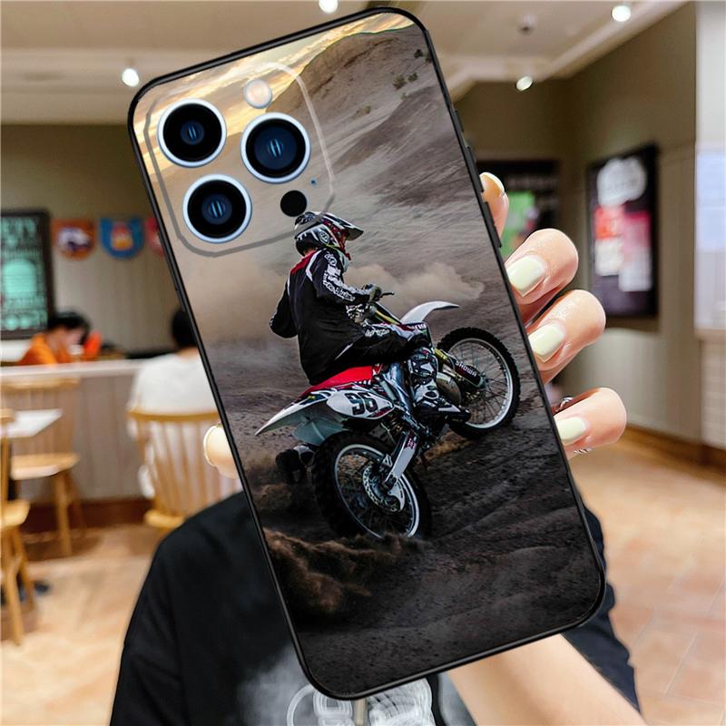 Moto Cross Motorrad Sport Hülle Für iPhone 17 16 15 13 12 11 14 Pro Max Mini Plus 16e 17 Air Bumper Hülle Zubehör