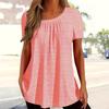 Women's Casual Summer Round-neck Loose Solid Color Top