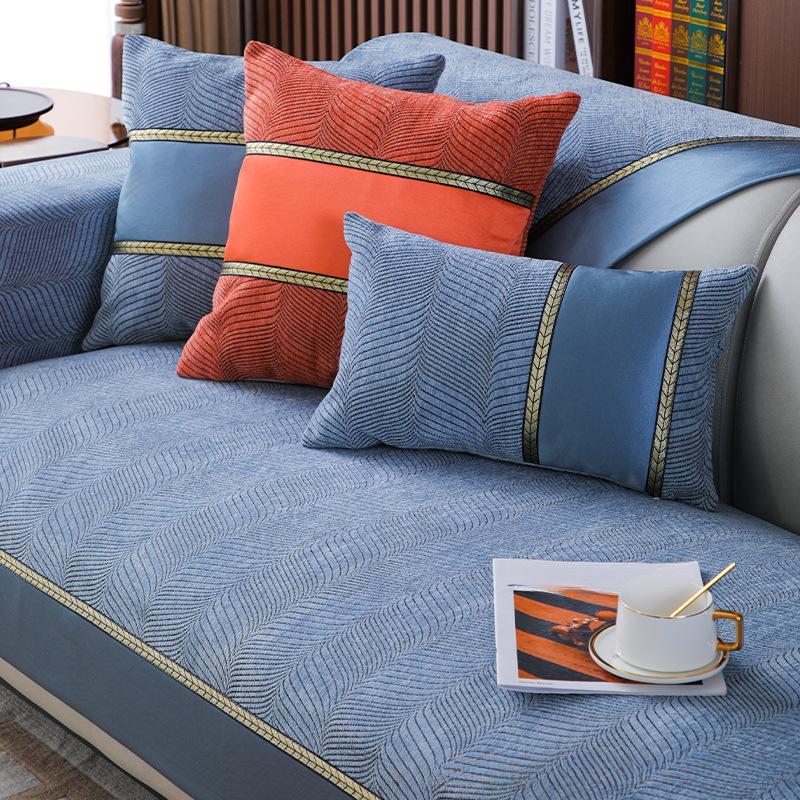 Luxury Sofa Cushion Summer Light Luxury and Simplicity Modern Fashion High-End Genuine Leather Four Seasons Universal Non-Slip Sofa Cover Towel