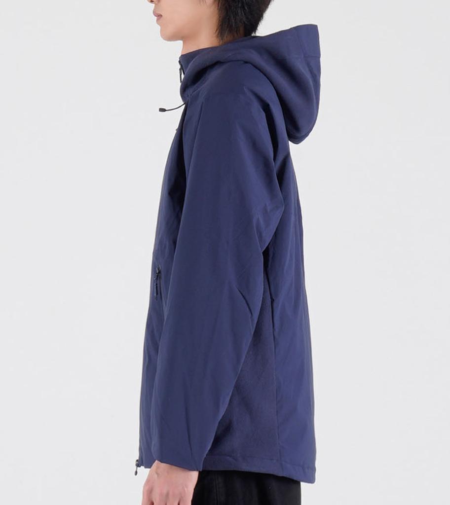 Button Seoul [Duck Down 90/10] Fleece Mixed Nylon Duck Down Hiking Jacket (Navy)