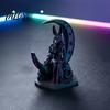 Low-key High-end Decoration 3D Printed Anubis Moon Figurine, Ancient Egyptian Mythology Statue, Fine Three-dimensional Textures Dark Style Wolf