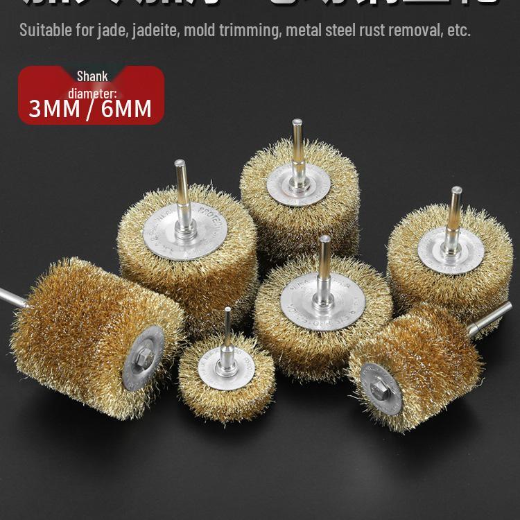 Electric Steel Wire Brush Head – Rust Removal & Wood Carving Polishing Brush with Shank