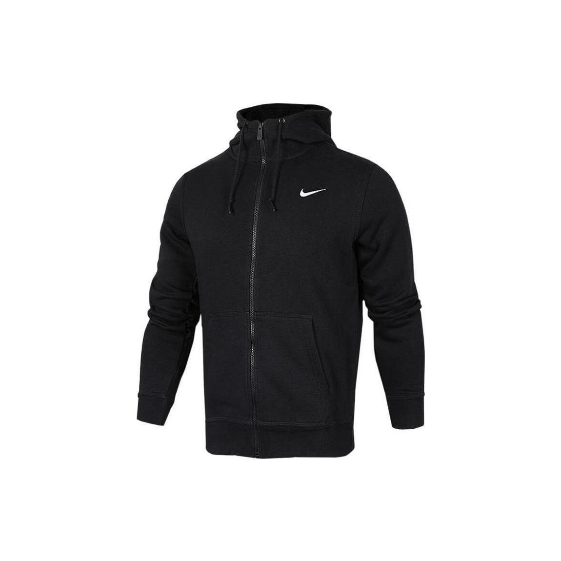 Nike Sportswear Club Swoosh Black White Men s Full-Zip Hoodie Jacket 905231-010 XXL