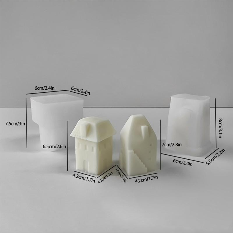 Flexible Silikonform Kerzenformen Einfach zu Verwenden Schöne Hausform Aromatherapieformen Geeignet für die Kerzenherstellung