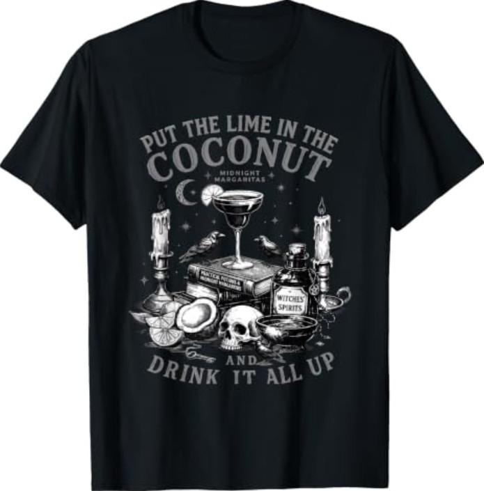 Vintage Coconut Margaritas Retro Halloween Magic Practical T-Shirt