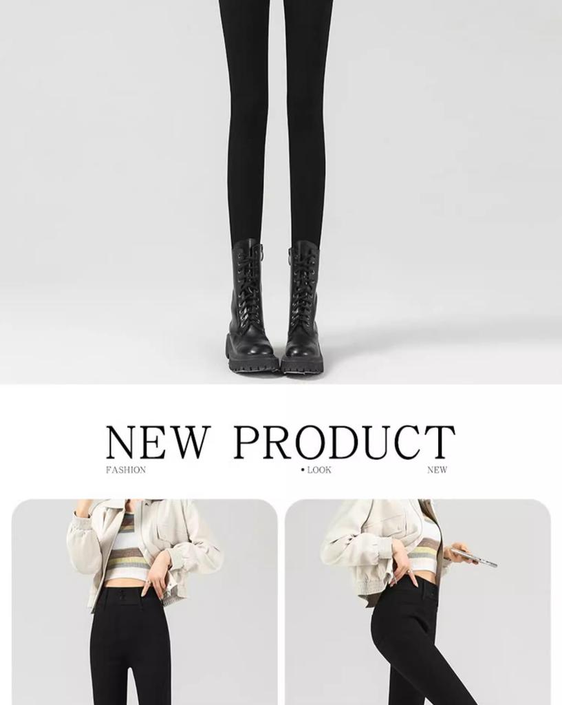 Women's 2025 High-Waisted Black Leggings - Elastic, Tight, Pencil Style for Spring
