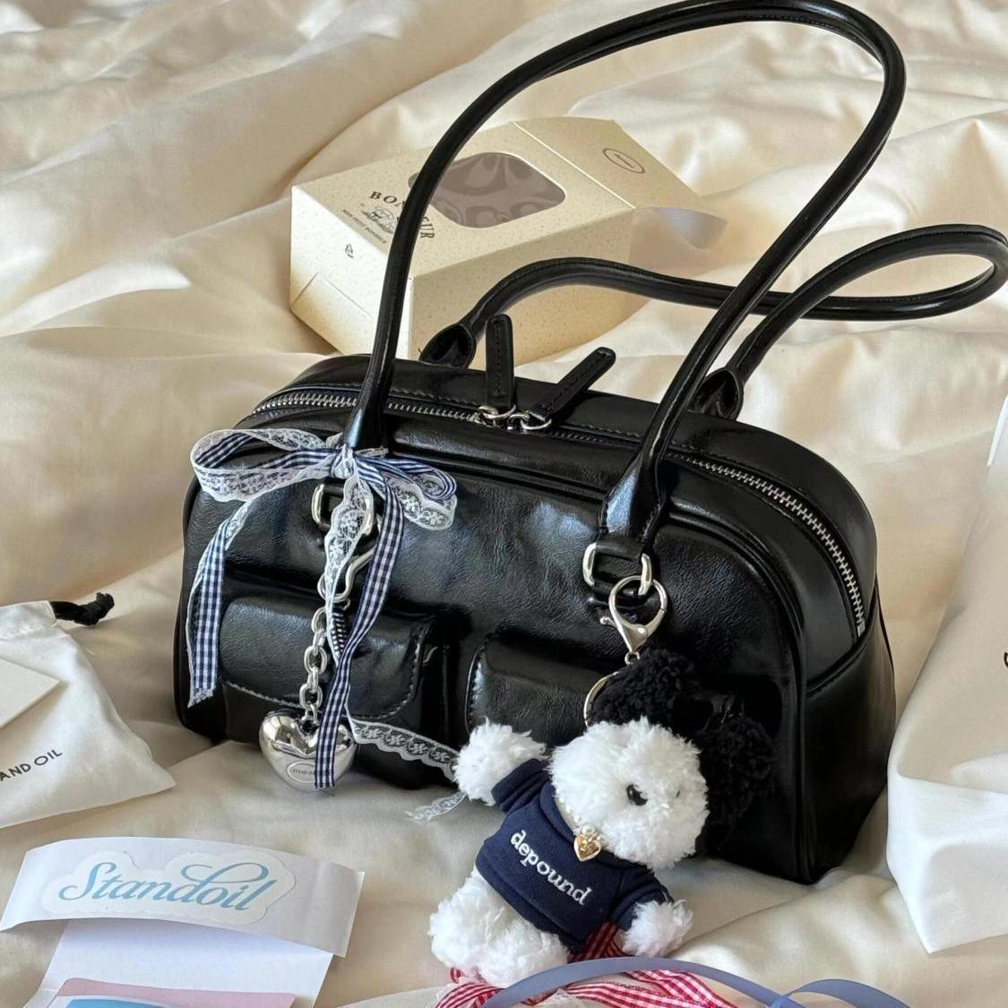 

2025 Korean Niche Retro Large-Capacity Women s Boston Shoulder Tote