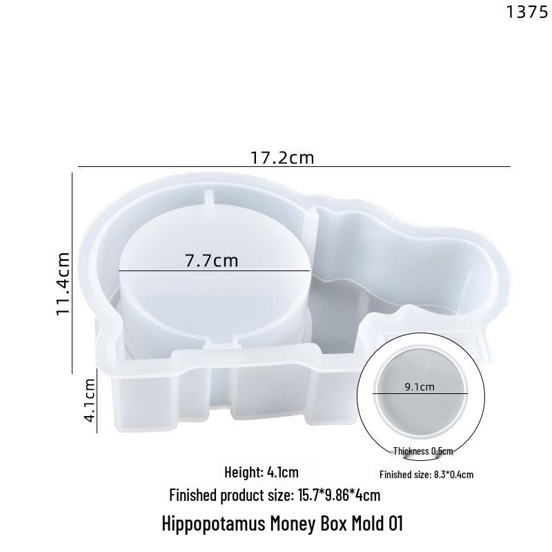 Poppy DIY Crystal Resin Piggy Bank Mold - Animal Storage Box Silicone Mold