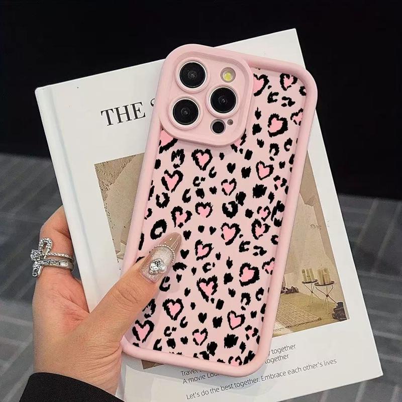 

Leopard Print Heart Phone Case for iPhone 17 Promax, 16, 15, 14, 13 - Japanese/Korean/European/American Style. iPhone X