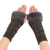New Autumn and Winter Women's Knitted Half Finger Woolen Warm Sleeves with Triangular Fleece Cuffs
