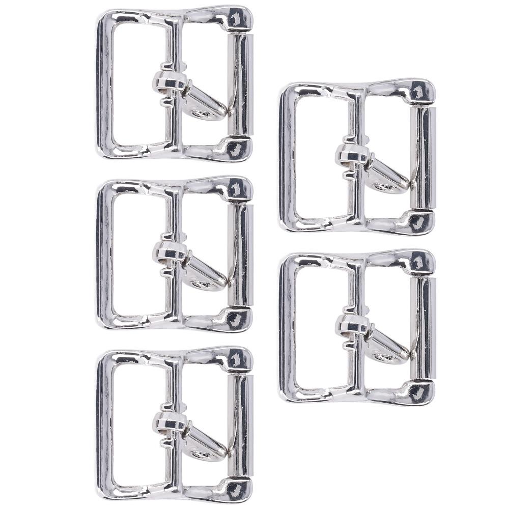 5pcs Easy Installation Metal Replacement Buckle Square Center Bar Single Prong Buckle Leather Craft