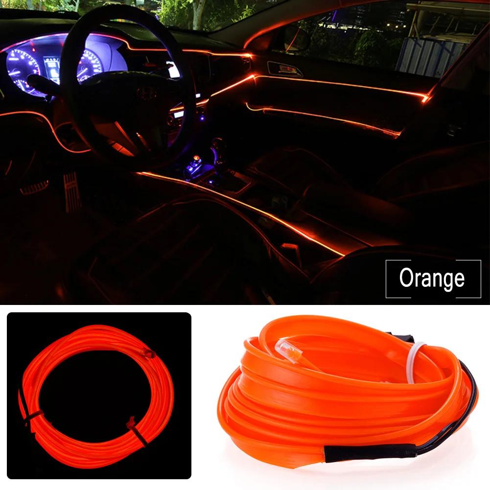 DC 12V Automobil-Atmosphärenlampe Auto Innenbeleuchtung LED-Streifen Dekoration Girlande Drahtseil Röhrenlinie Flexibles Neonlicht