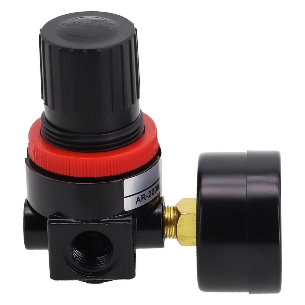 With Pressure Gauge Pressure Regulator Air Compressor 1/8" NPT Female Compressed Air Air Compressor 1/4NPT Por
