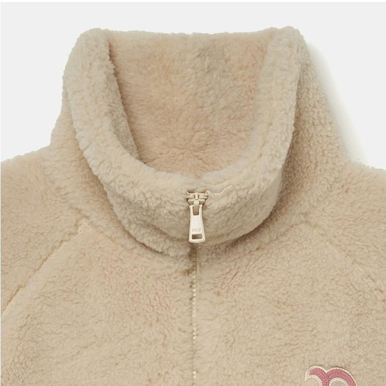 New MLB Velvet feel Coat Women's Light Beige 3FFDB0136-43BGL