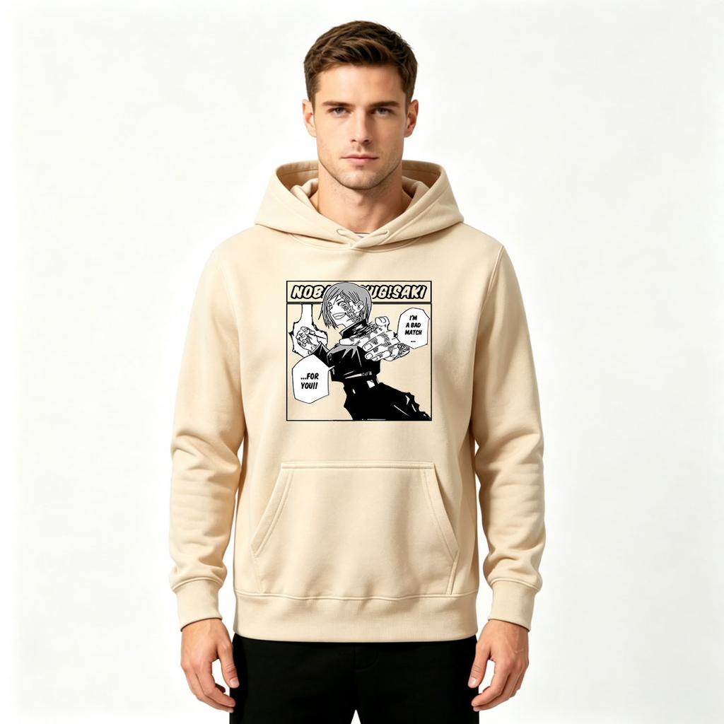 Men's Pullover Hoodie, Anime Character Print Casual Long Sleeve Hooded Sweatshirt for Daily Wear