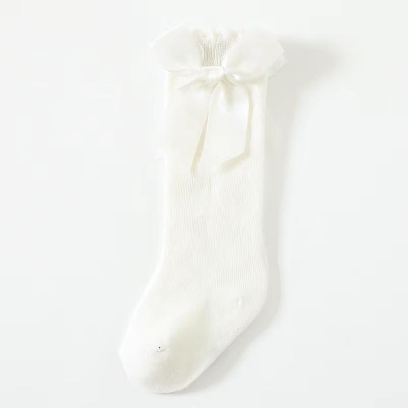 1 Pairs Kids Socks Toddlers Girls Big Bow Knee High Quality Long Soft Autumn Winter 100% Cotton Lace Baby Tube Sock Calcetines