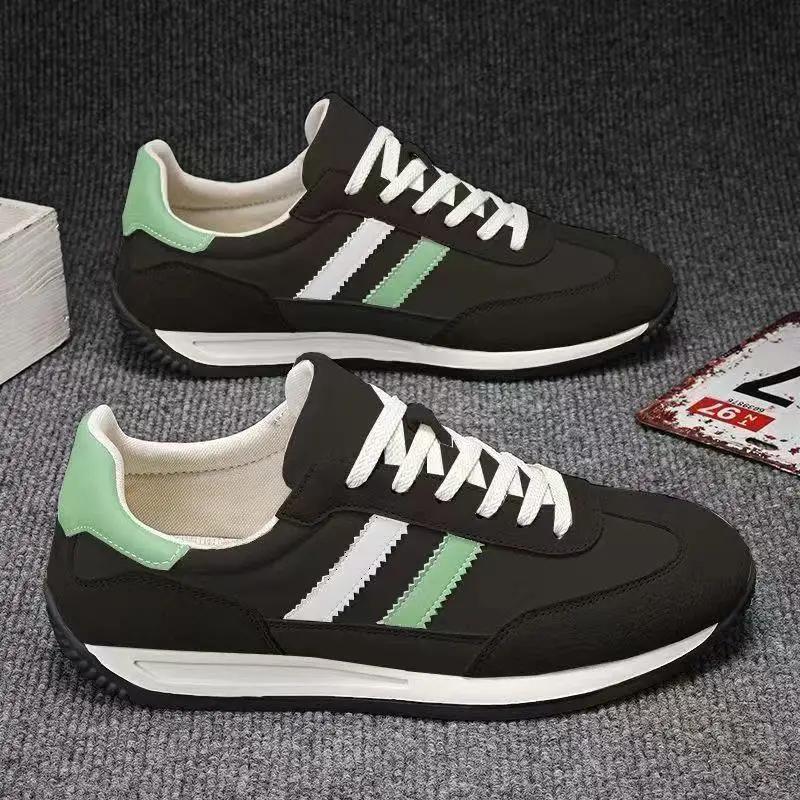 Men's Low Top Leather Sneakers - Fashionable Running & Casual Lace - Up Shoes