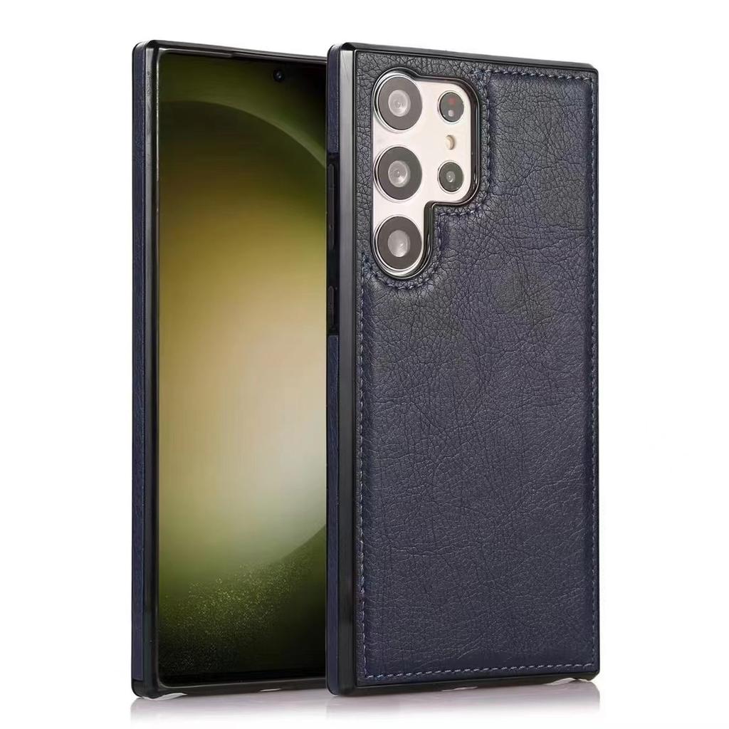 Leather Soft Case for Samsung S26 Mobile Phone Case iPhone17 Plain Leather S25 FE Anti-drop Case, Leather Protective Case