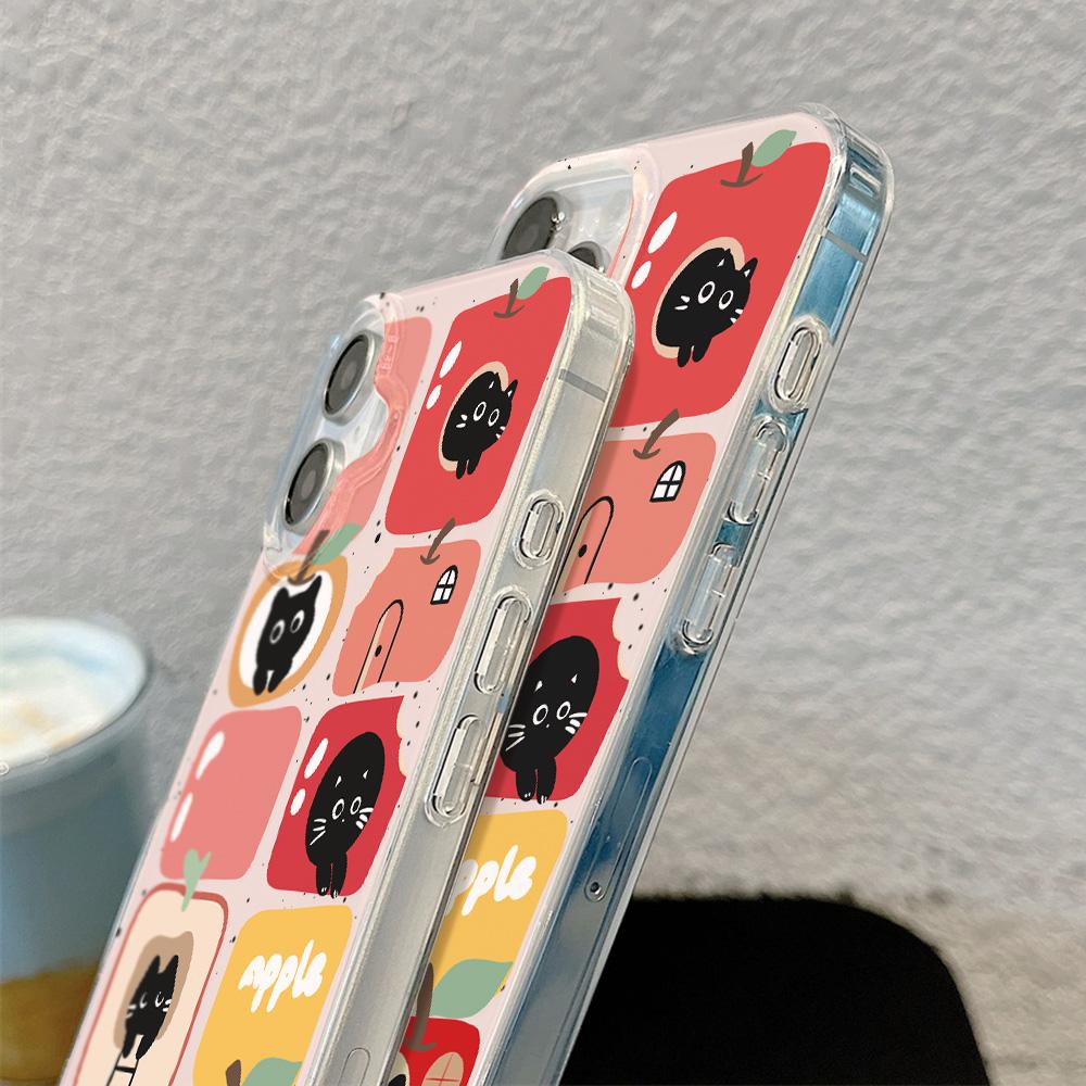 Painted Phone Case for iPhone 12 13 15 16 iPhone 16 12 13 14 15 Pro  14 15 16 Pro Max Coverage Shockproof Anti-Fingerprint Fresh Style Protective Case