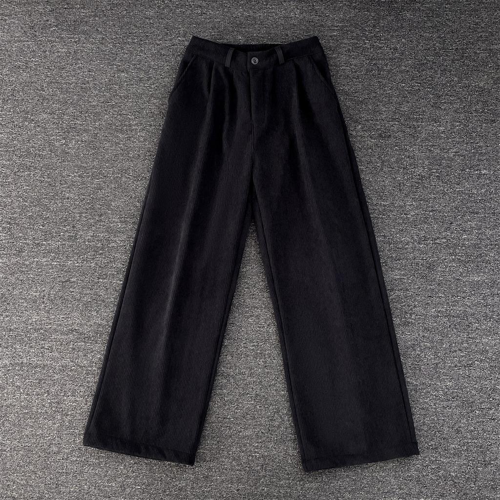 Fleece Thickened Corduroy Pendant Straight Trousers Men's Autumn and Spring Wide Legs Loose Casual Mopping Retro Trousers