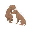 3D Printed Women Dog Figurine, Girls Pet Friendship Decorative Statue Sculpture for Living Room Home Office Shelf, Gift for Dog Lovers