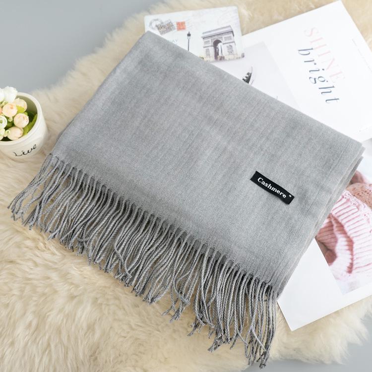 Autumn And Winter New Extended Cashmere Scarf Versatile Women'S Warm Neck Protection Scarf Double Sided Scarf Shawl