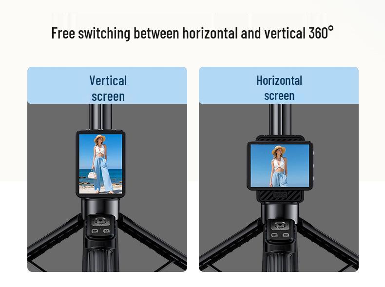 CL08 Mobile Screen Mirroring Selfie Stick: Floor-Standing, Anti-Shake Phone Holder for Outdoor Live Streaming