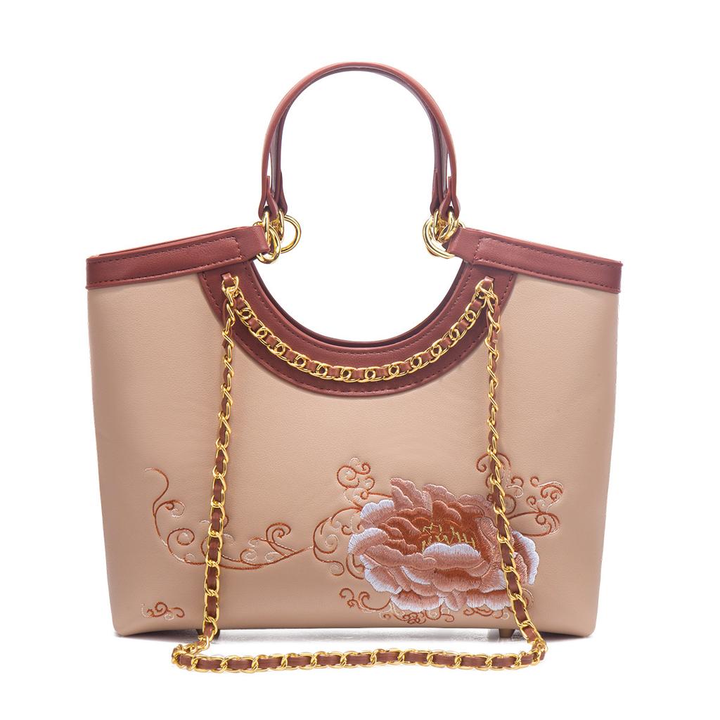 Mother'S Day Gift Embroidery New Chinese-Style Large-Capacity Portable Lady'S Mother Bag Atmospheric High-End Messenger Women'S Bag