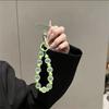 Skin-Textured Matte Beaded Keychain Pendant Anti-lost Mobile Chain Lanyard  For Women Girls