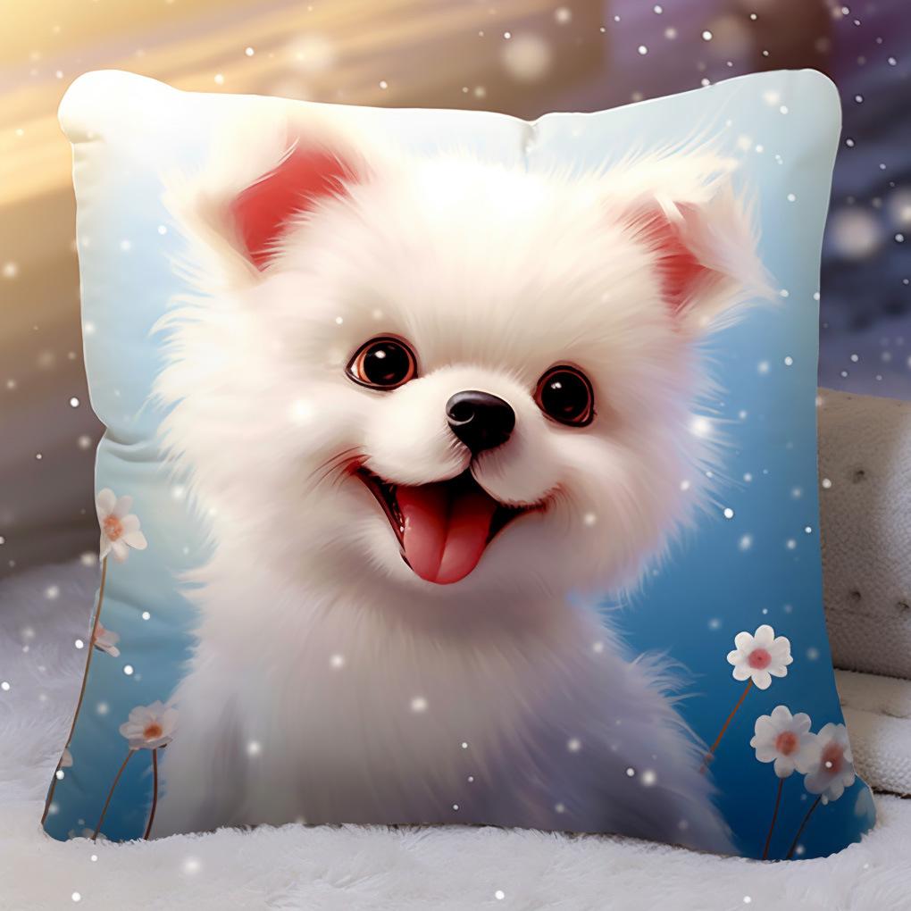 

Cute Cat Pillow Pillow Sofa Cushion Bedside Cushion Office Waist Support Back Cushion Waist Car Cushion Cover flannel 45x45cm double-sided [without pillow core]