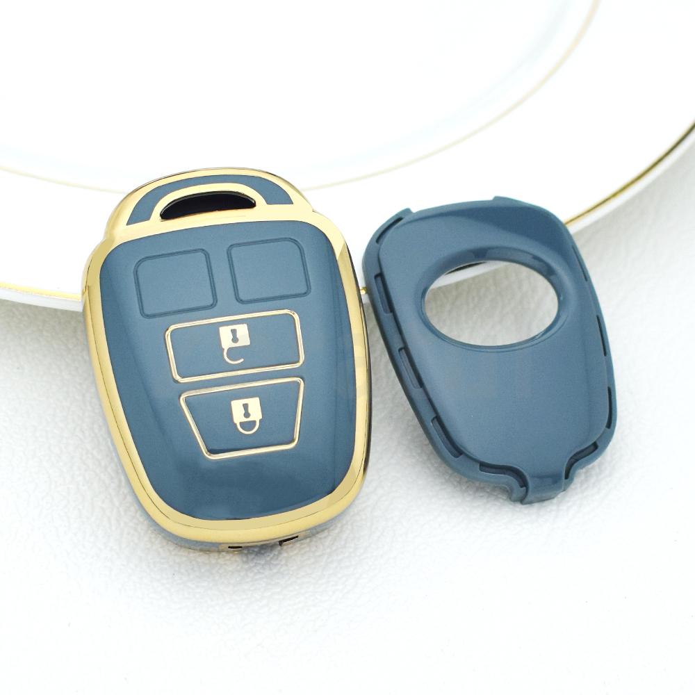 Fashion Tpu Silver Edge Car Key Shell Case Fob Cover For Toyota Rav4 Hiace Land Cruiser Aqua Ractis Corolla Vitz Accessories