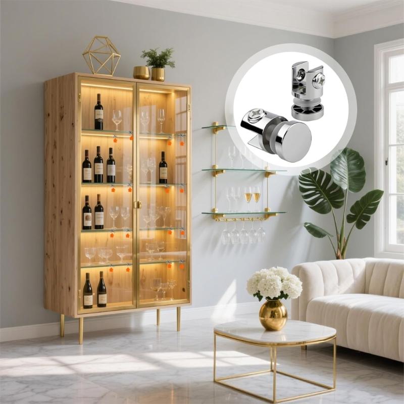 6PCS Heavy Duty Glass Clamping Brackets Corrosion Resistant Supports For Mirrors Office Partitions 5 to 10mm Thickness